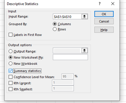Statistics for University Students 18 summary of statistics option in excel