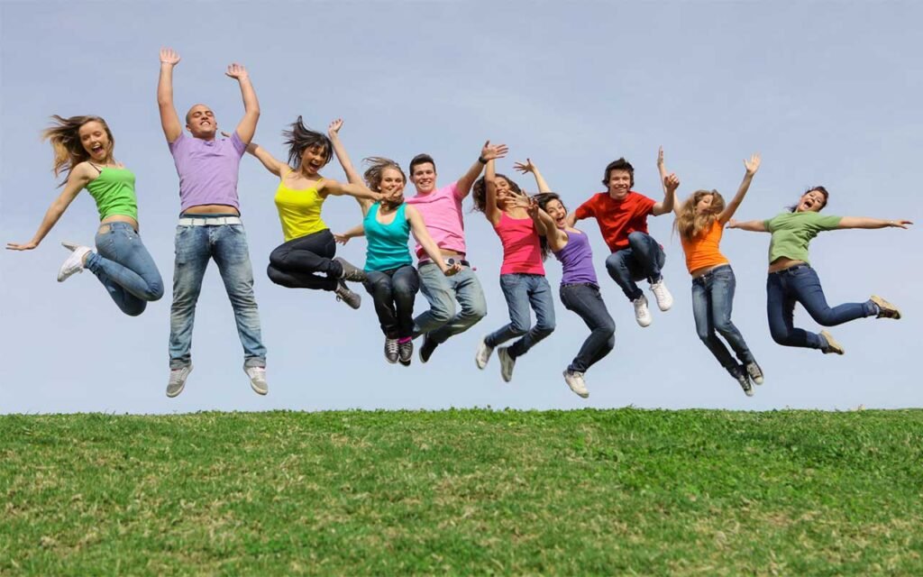 people jumping in the air for life and death idioms