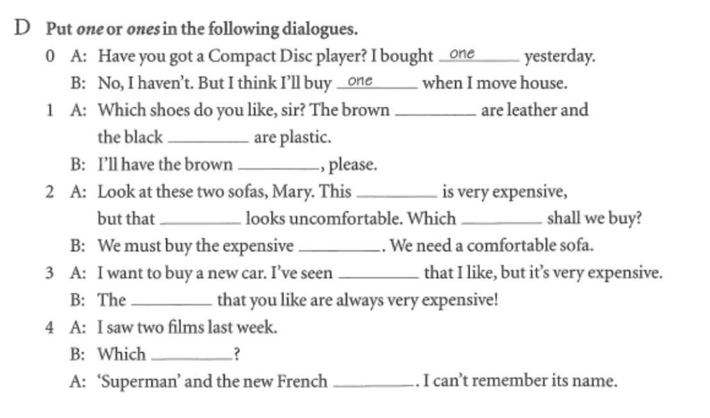 Singular and Plural Nouns Worksheets 3 one and ones exercise