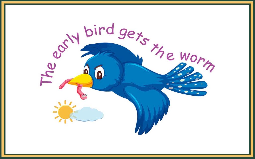 What is a Truism? Definition and Examples 1 bird with a worm in its beak for the truism of the early bird catches the worm