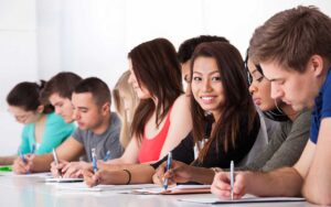 sat students reading and studying for command of evidence exam test questions
