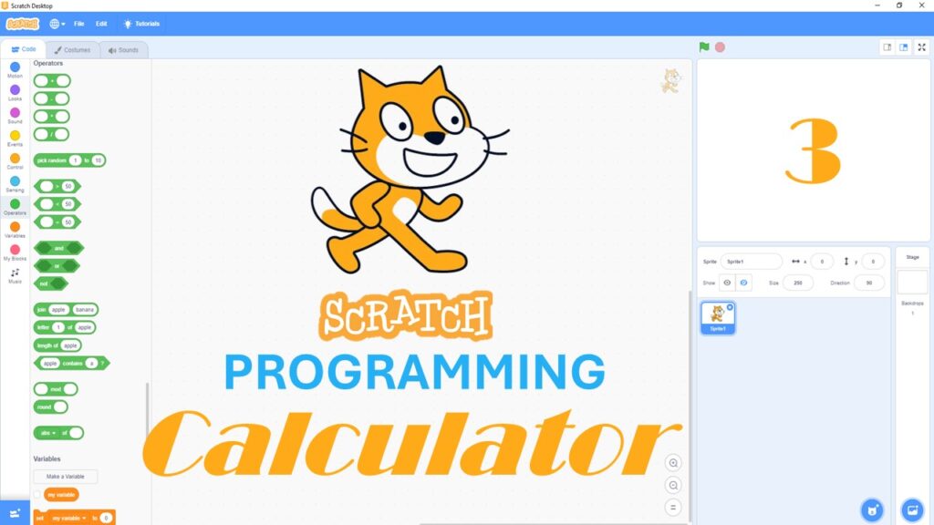 programming 1 Scratch programming a calculator coding platform