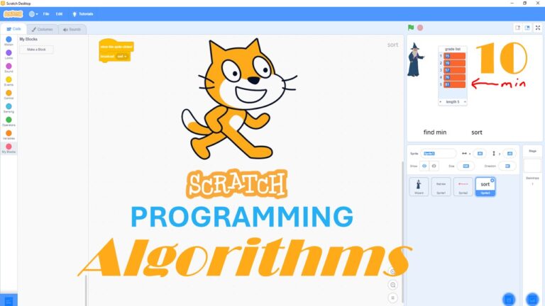 Scratch Algorithms Tutorial: Code Algorithms in Scratch Programming 1 Scratch programming with coding to create an algorithm