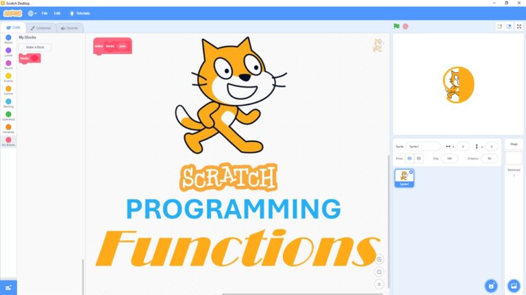 Define Scratch Functions with My Block Programming 1 Scratch programming with My Block functions