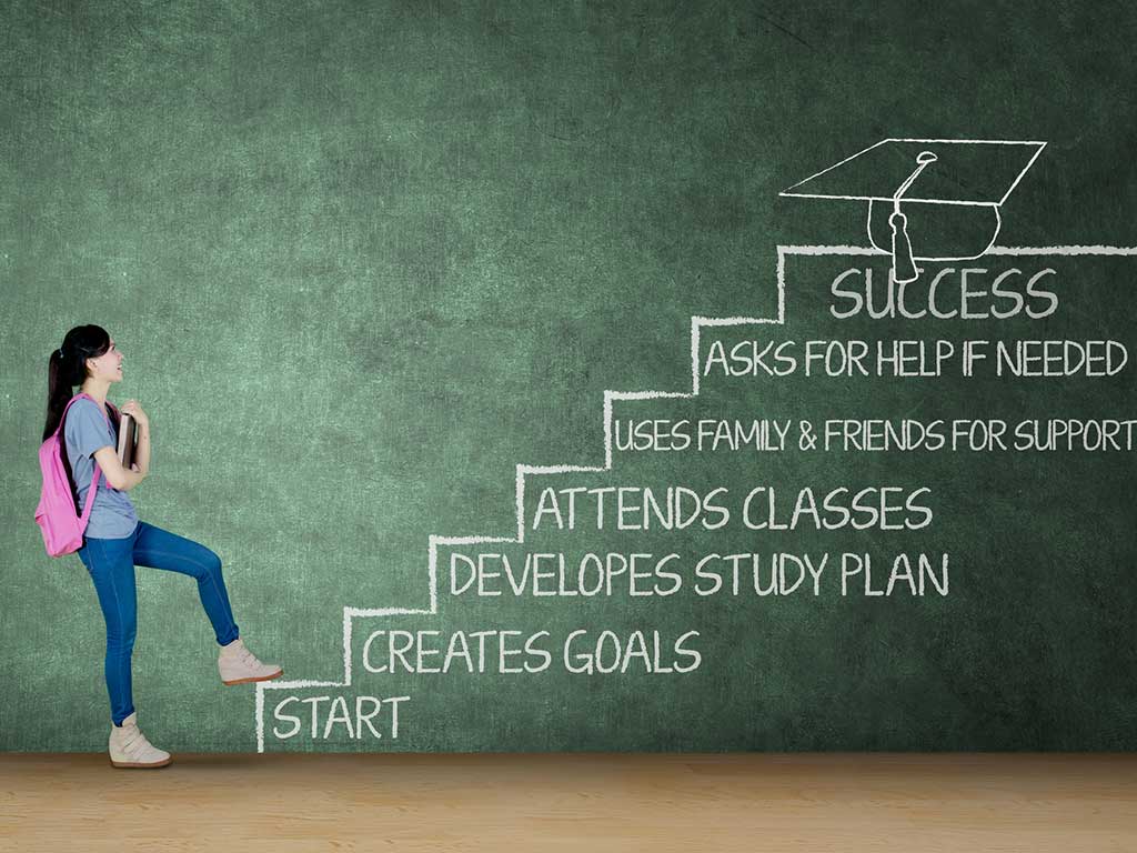 differences between school and university with students looking at steps to academic success