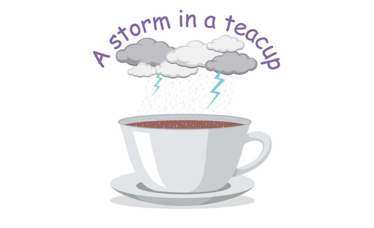 image of a teacup under a cloud to represent the storm idiom