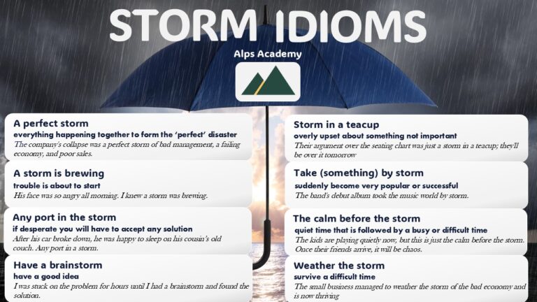 storm idioms infographic like weather the storm
