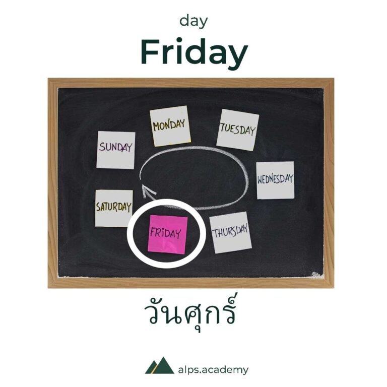 days in english and thai - days of the week