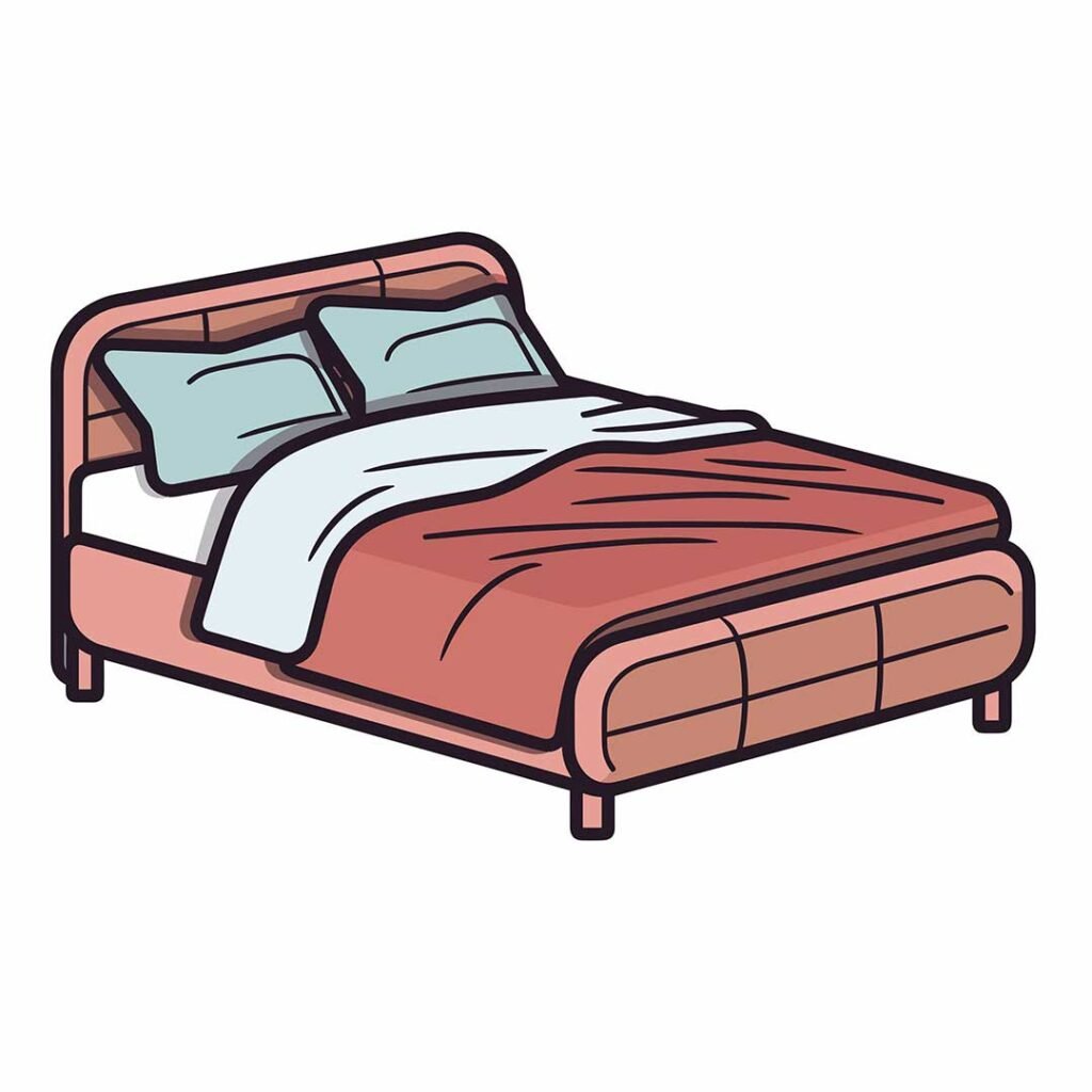 bed item in the house in english and thai