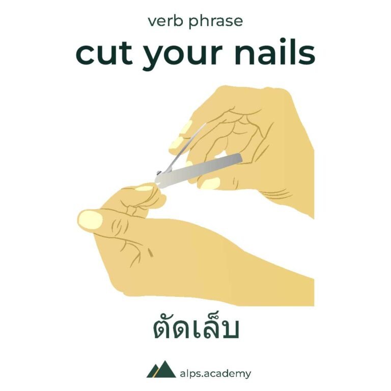 verb phrase cut your nails in english and thai