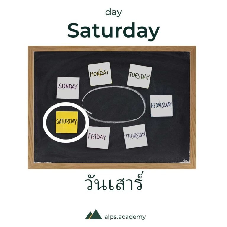 Saturday days in English and Thai