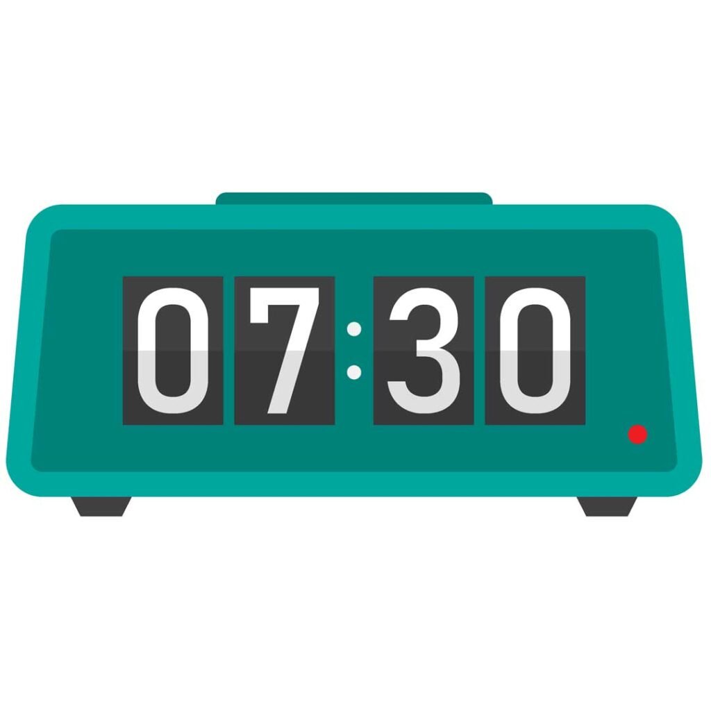 alarm clock is a bedroom item in english and thai