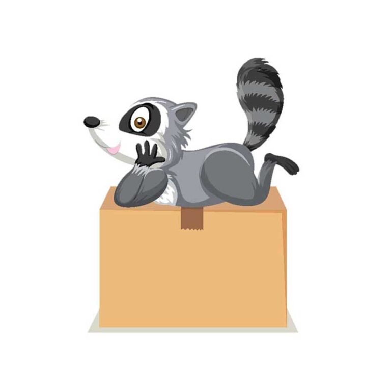 on preposition showing an animal on a box