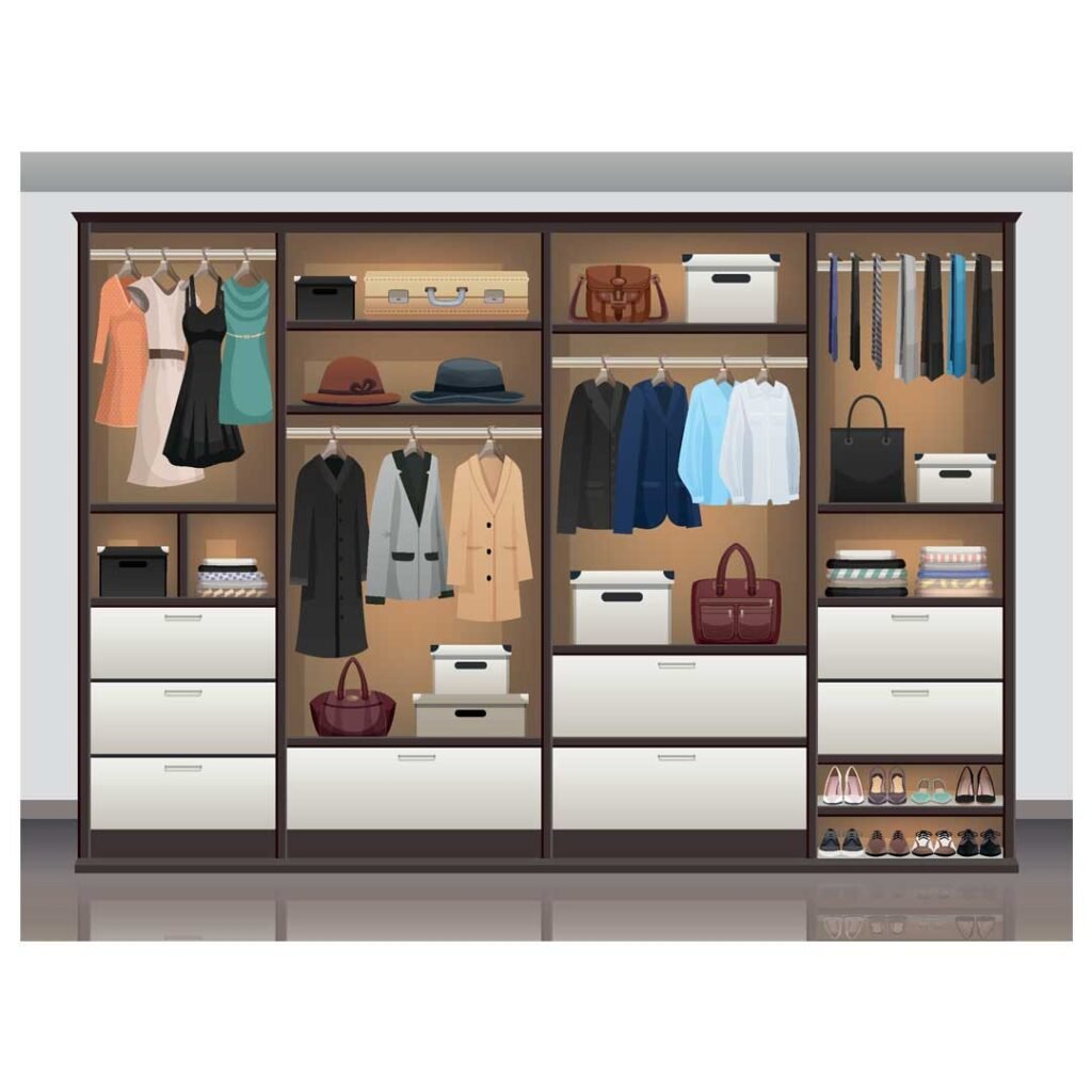 wardrobe is a bedroom item in english and thai