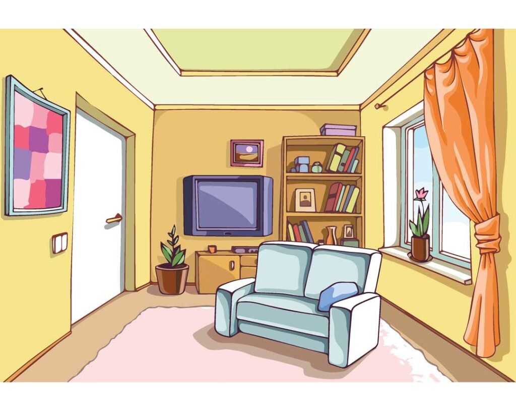 living room items in english and thai