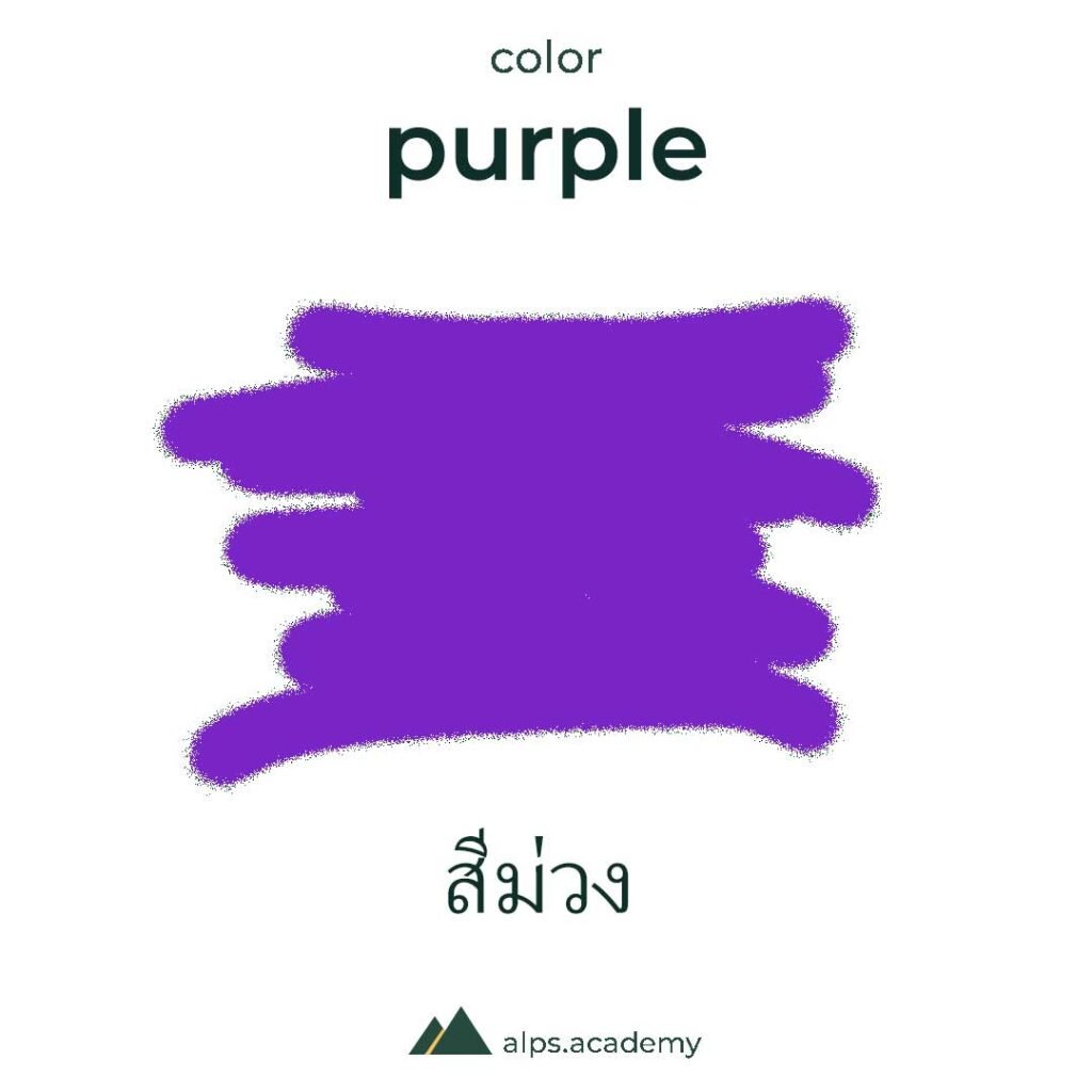 purple color in english and thai
