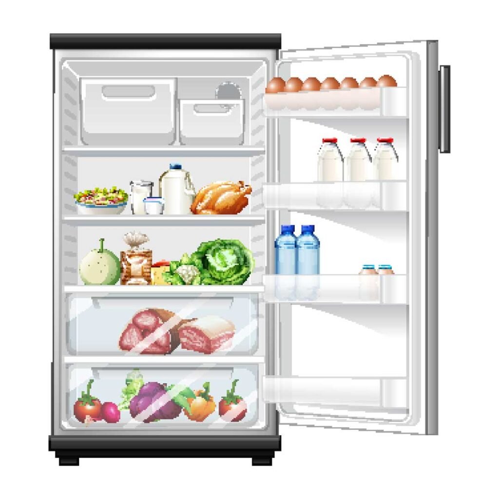 fridge is a kitchen item in english and thai, also called a refrigerator
