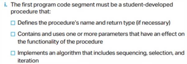 ap csp exam written response procedure requirements