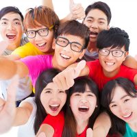 Home 22 happy chinese students learning english