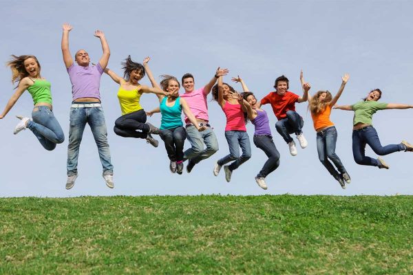 people jumping in the air for life and death idioms